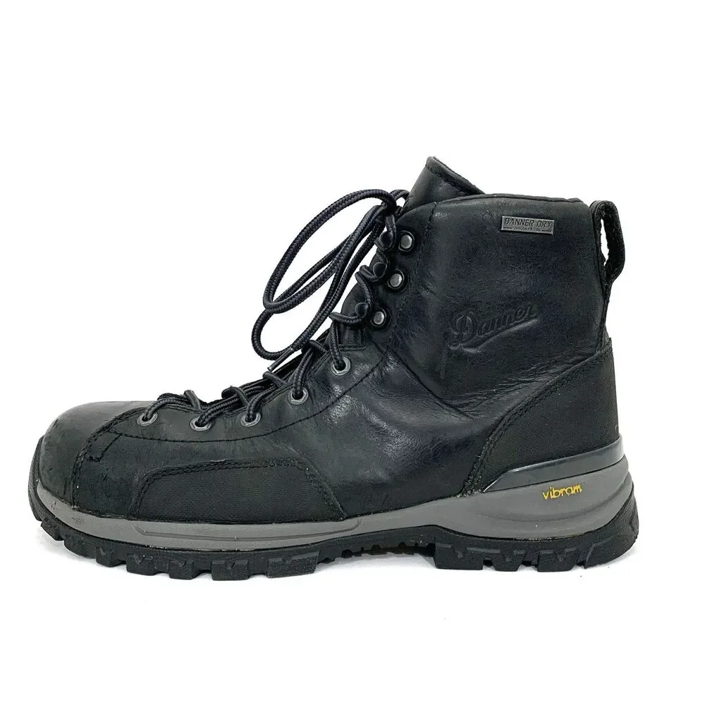 DANNER Stronghold 6” Men's Black Composite Toe Lace Up Work Boots Size 9.5 D